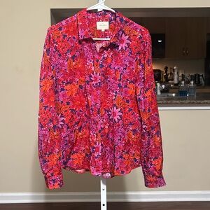 Sezane Ann Shirt in Flower Fuschia | Size 40